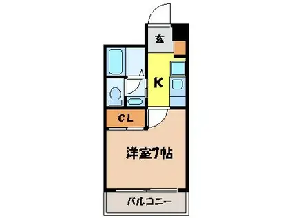 フェアリーハイツ ワルツの森(1K/2階)の間取り写真