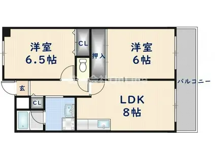 友井グレイス(2DK/5階)の間取り写真