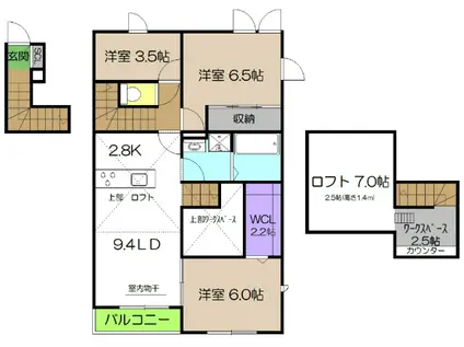 フェリステージ エム(3SLDK/2階)の間取り写真