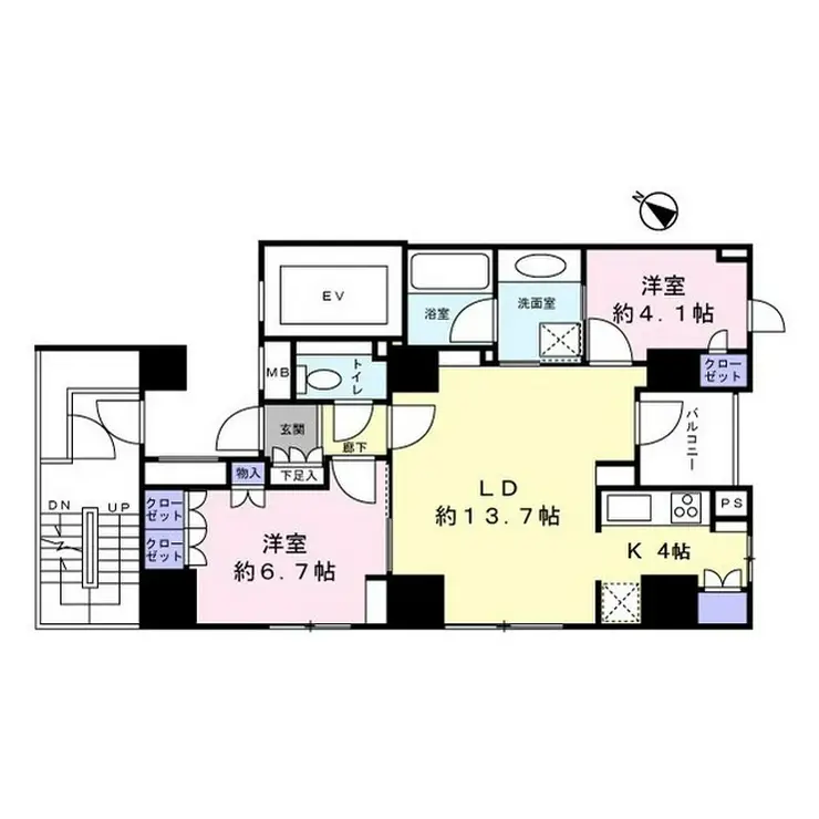 サンクタス銀座 4階階 間取り