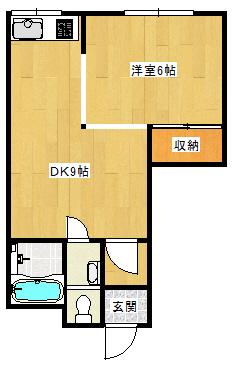 タツミマンション(1DK/2階)の間取り写真