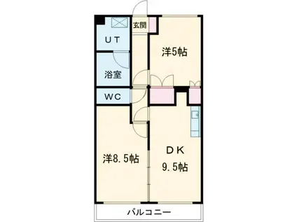 マロニエヴェール(2DK/2階)の間取り写真