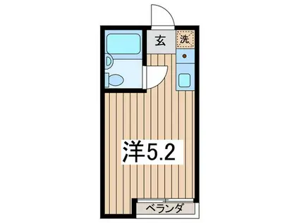 アパートメント5(ワンルーム/2階)の間取り写真