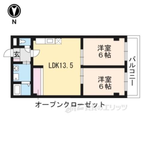 ハウスオブローゼⅢ(2LDK/1階)の間取り写真