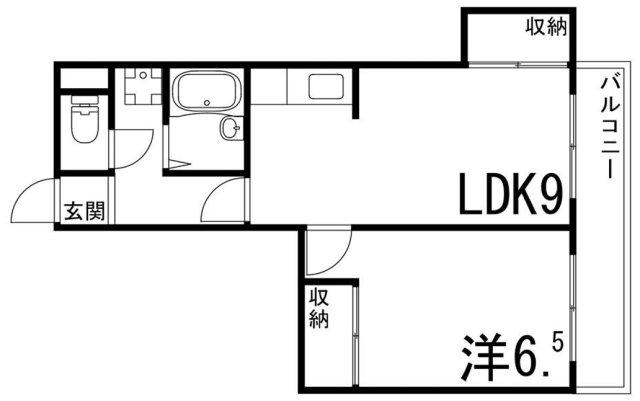 レジデンス西庄(1LDK/3階)の間取り写真