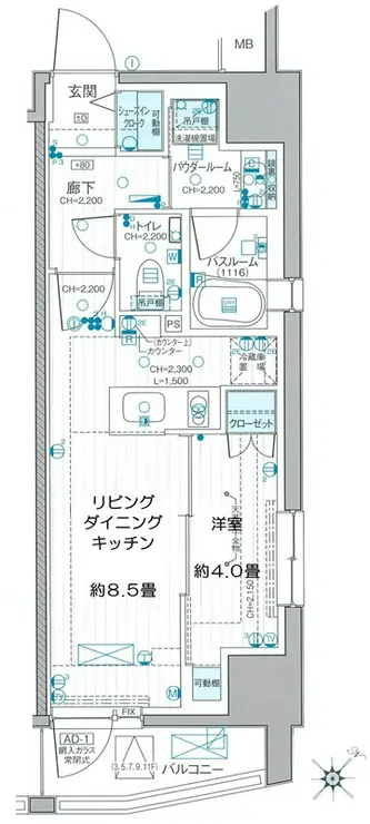 デュオステージ雪が谷大塚 12階階 間取り