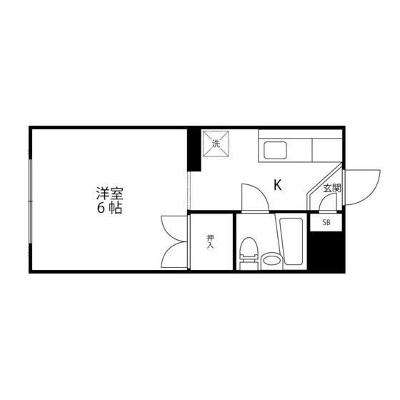 コーポ川内(1K/1階)の間取り写真