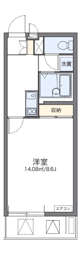 レオネクストカルミア(1K/2階)の間取り写真