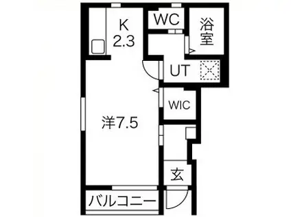 EIGHT(1K/1階)の間取り写真