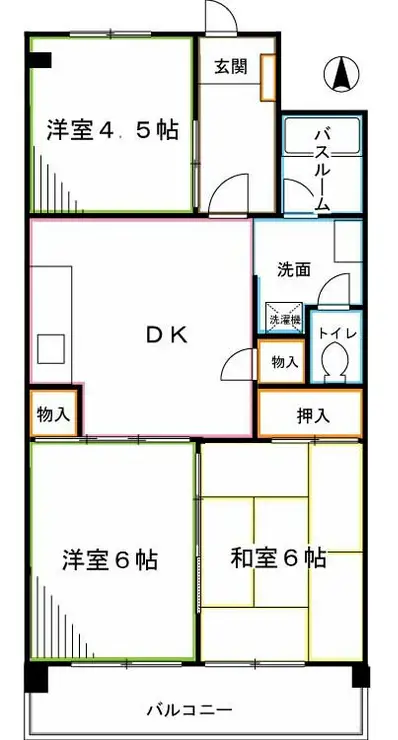 上鷺ロイヤルハイツ 6階階 間取り