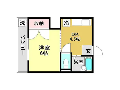 ハイツYN(1DK/2階)の間取り写真
