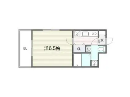 ラファセルフィーナ天神(1K/6階)の間取り写真