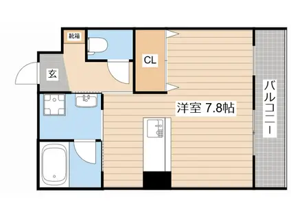 クレアシオン(ワンルーム/3階)の間取り写真