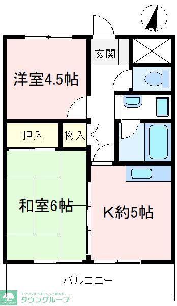 イッセイ壱番館(2K/2階)の間取り写真