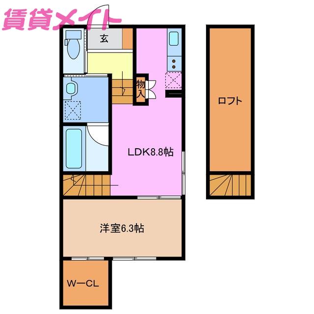 OLIVE MAISON(1LDK/2階)の間取り写真