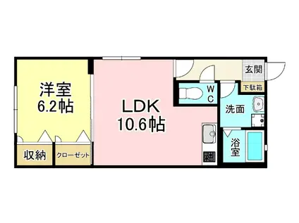 ヴァン・シャトーN&M(1LDK/1階)の間取り写真