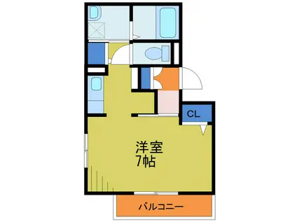 シャトルI芝(ワンルーム/3階)の間取り写真