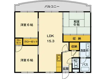第5向井ビル(3LDK/3階)の間取り写真