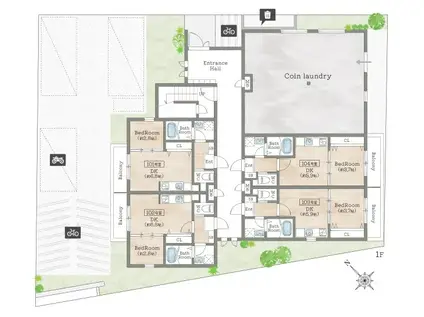 AILE仁川駅前(1DK/1階)の間取り写真