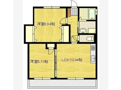 ウイング鍋島(2LDK/2階)の間取り写真
