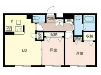 シャーメゾンラプロヴァンス(2LDK/1階)の間取り写真