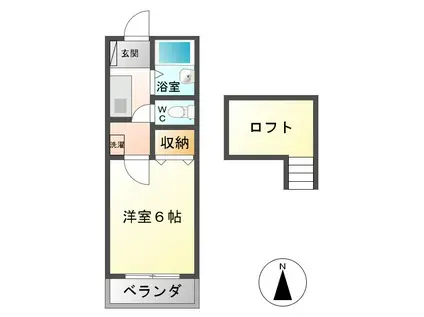 シューフルールII(1K/1階)の間取り写真