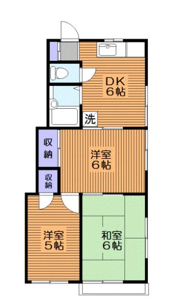 本牧ハウス(3DK/2階)の間取り写真