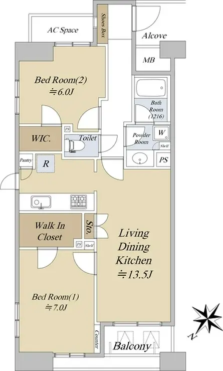 エフローレ日本橋 11階階 間取り