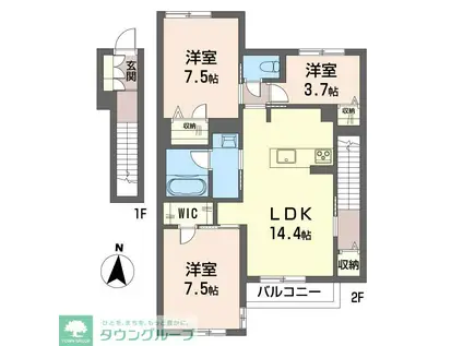 リラフォート元町(3LDK/2階)の間取り写真