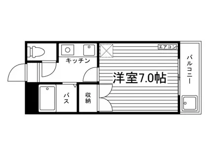 グリーンPAL鹿田(1K/5階)の間取り写真