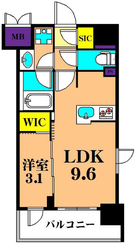 ルフォンプログレ西大井プレミア(1LDK/9階)の間取り写真