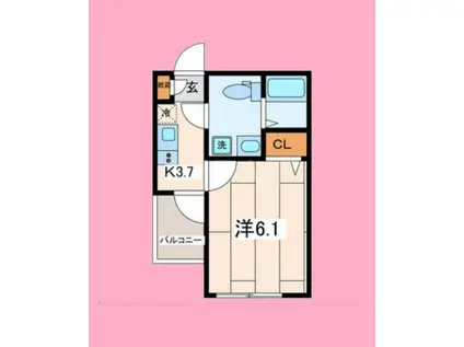 WITH PLACEさがみ野(1K/2階)の間取り写真