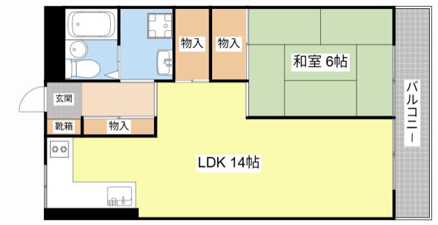 タウンビル(1LDK/3階)の間取り写真