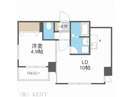 プロヴィデンス宮の森(1LDK/3階)の間取り写真