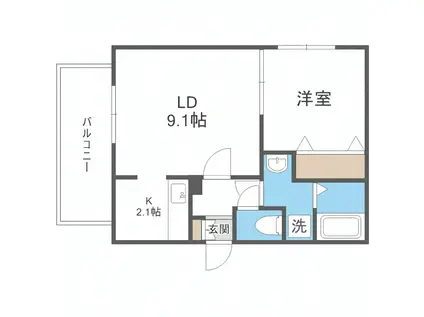 プレスタール(1LDK/3階)の間取り写真