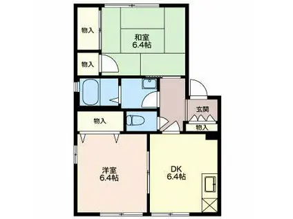 ヴィラ・リーリエ(2DK/1階)の間取り写真