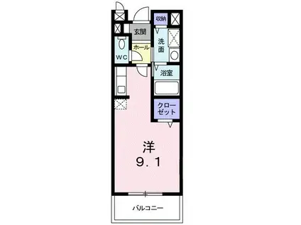 アルバ I(ワンルーム/2階)の間取り写真