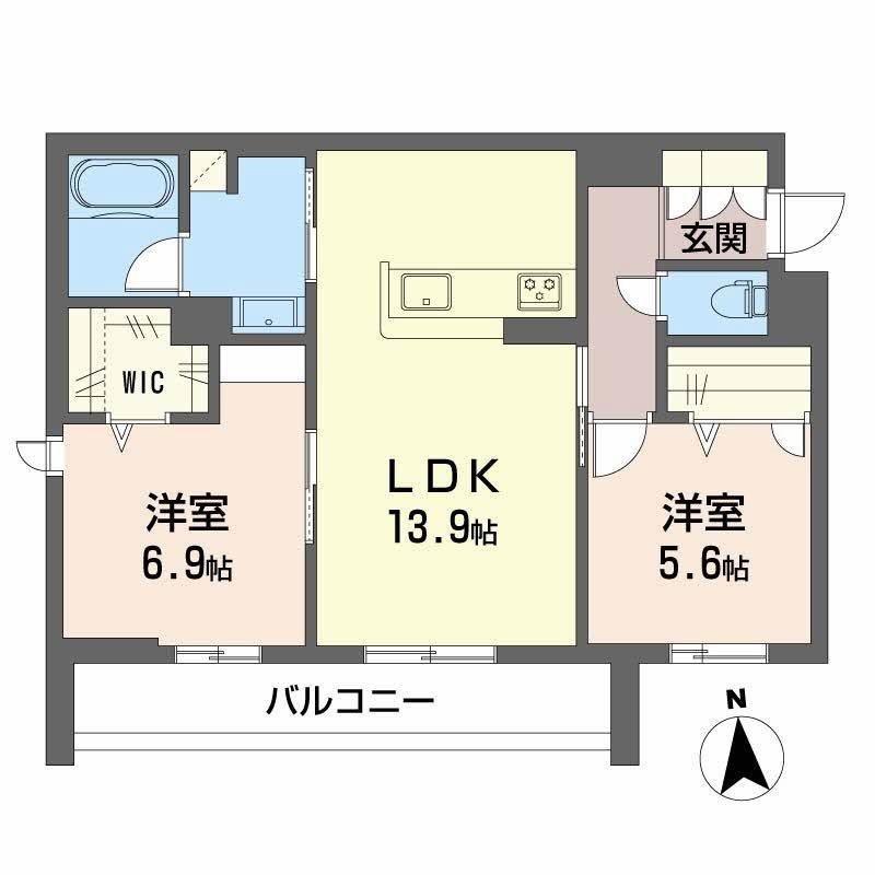 シャーメゾン深江北(2LDK/3階)の間取り写真
