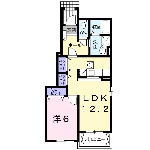 サイドアヴェニュ-(1LDK/1階)の間取り写真