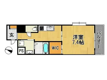 ALETTA合川(1K/1階)の間取り写真