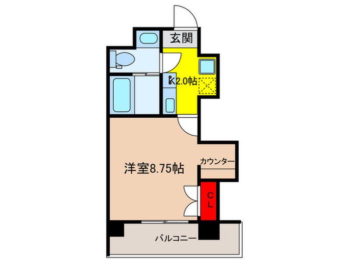 PRATIQUE日本橋水天宮 (1K/4階)の間取り写真