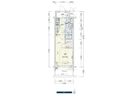 プレサンス丸の内アデル(1K/13階)の間取り写真
