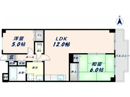 友井グレイス(2LDK/11階)の間取り写真