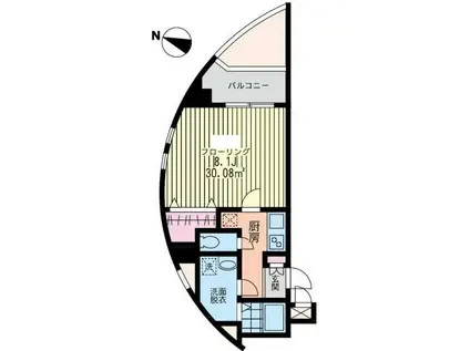 ル・ポエーム(1K/5階)の間取り写真