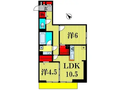 ハイクレスト(2LDK/2階)の間取り写真