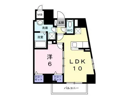 プラザ・デル・ソル(1LDK/7階)の間取り写真