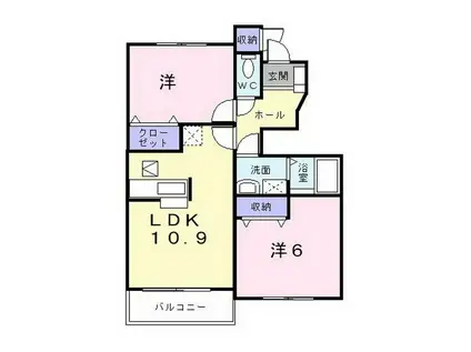 プロムナードII(2LDK/1階)の間取り写真