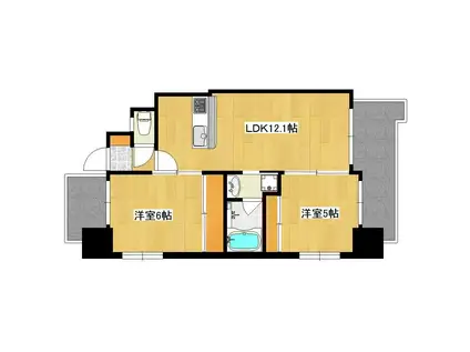 リバーテラス中央(2LDK/3階)の間取り写真