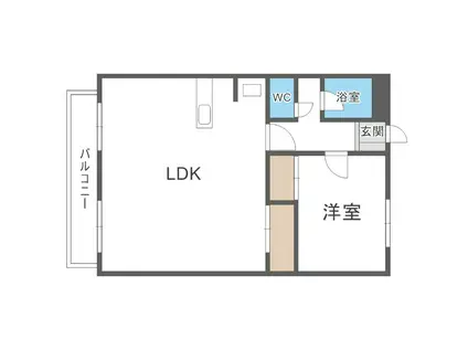 誠ハイツ(1LDK/3階)の間取り写真