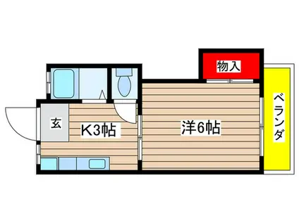 コーポみずたに(1K/2階)の間取り写真